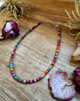 Magnesite Heishi Choker – Sterling Silver Pearls