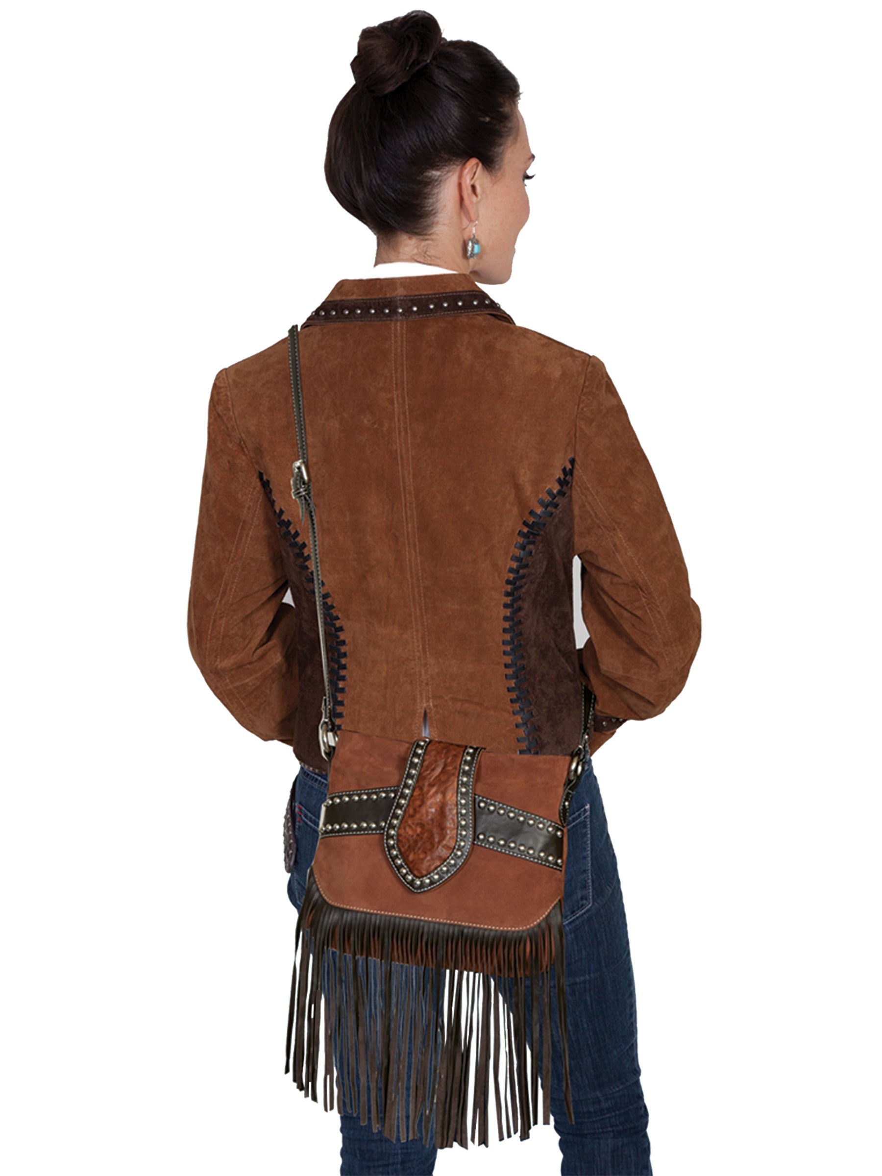 Bolero Tooled Studded Handbag - B136