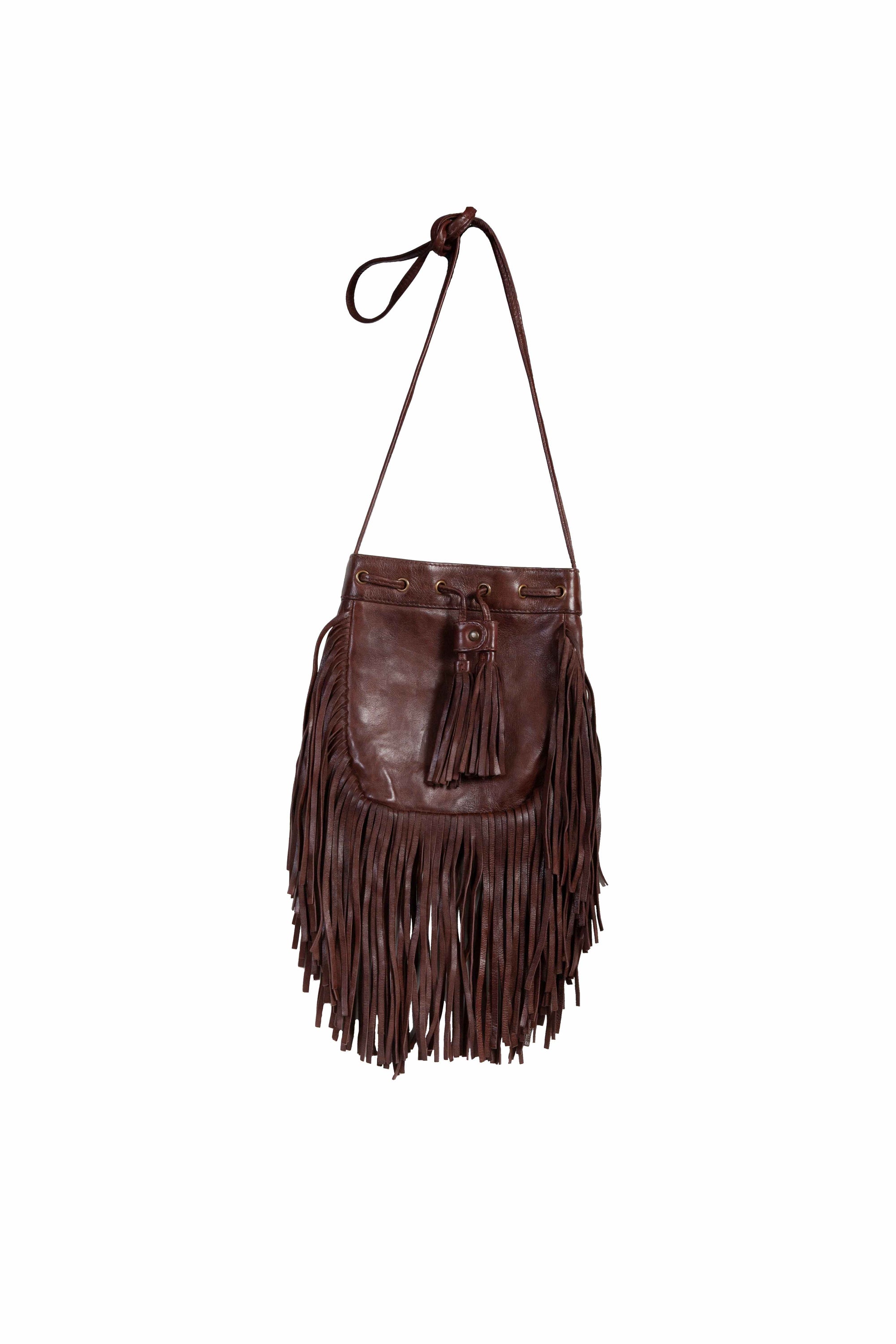 Fringe Chocolate Handbag - B184-CHOC