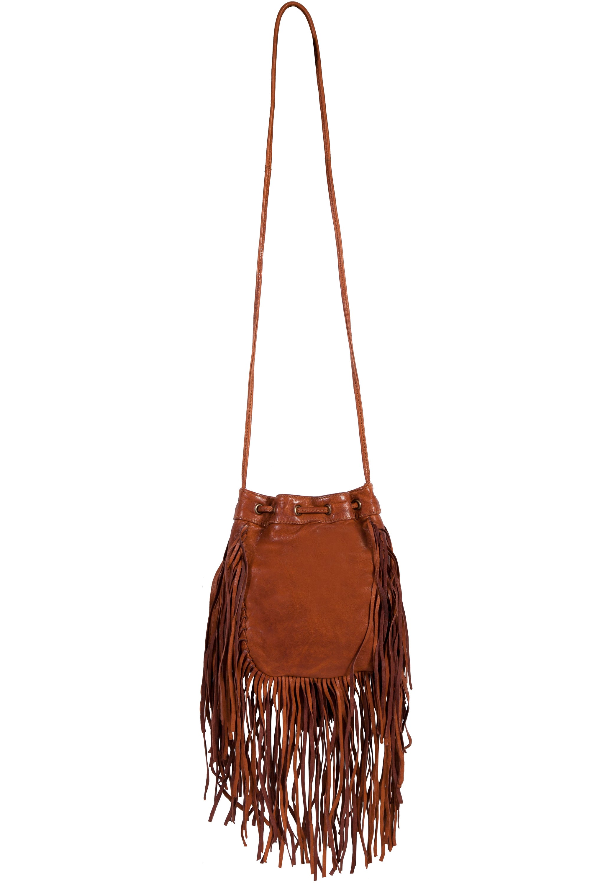 Fringe Cognac Handbag - B184