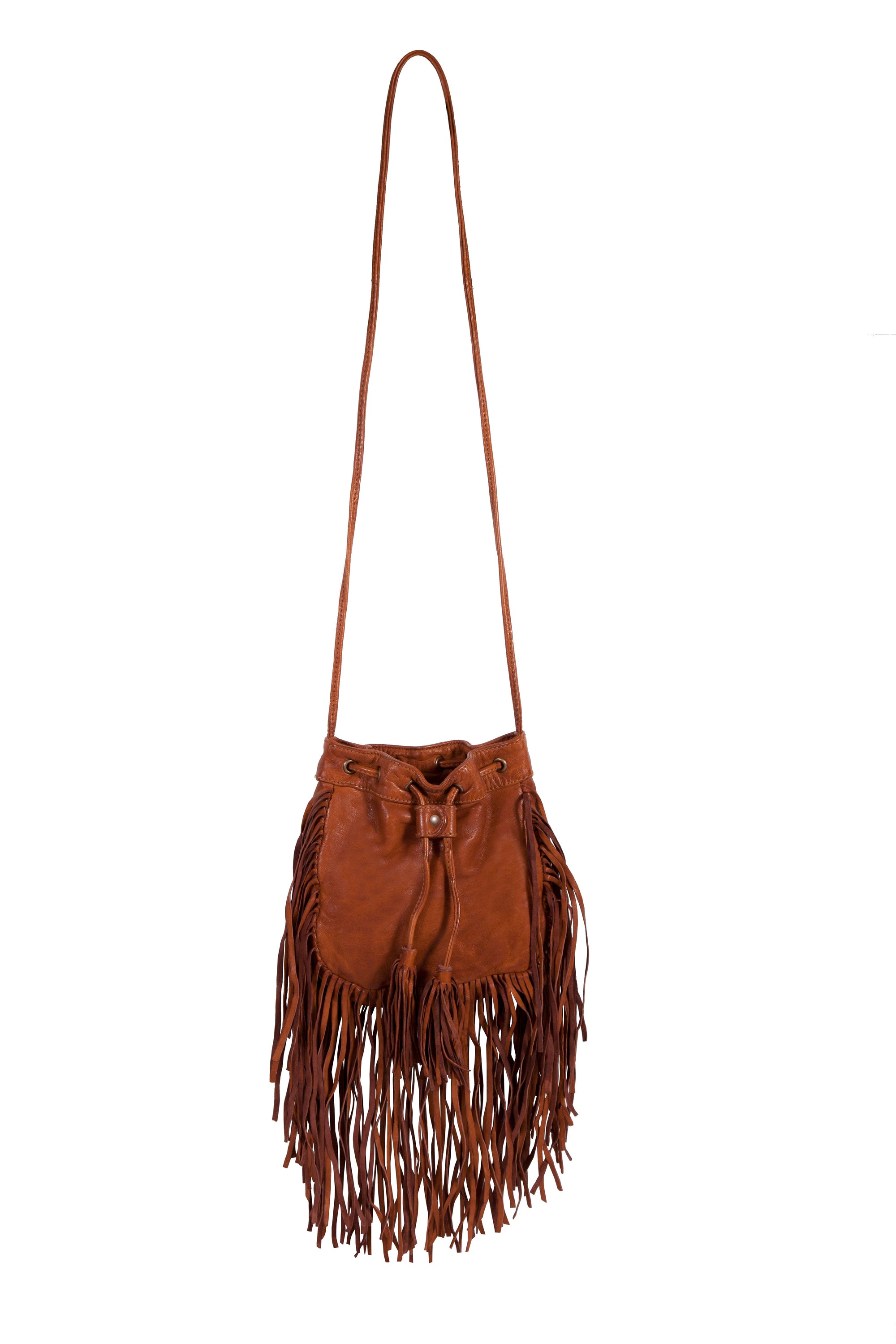Fringe Cognac Handbag - B184