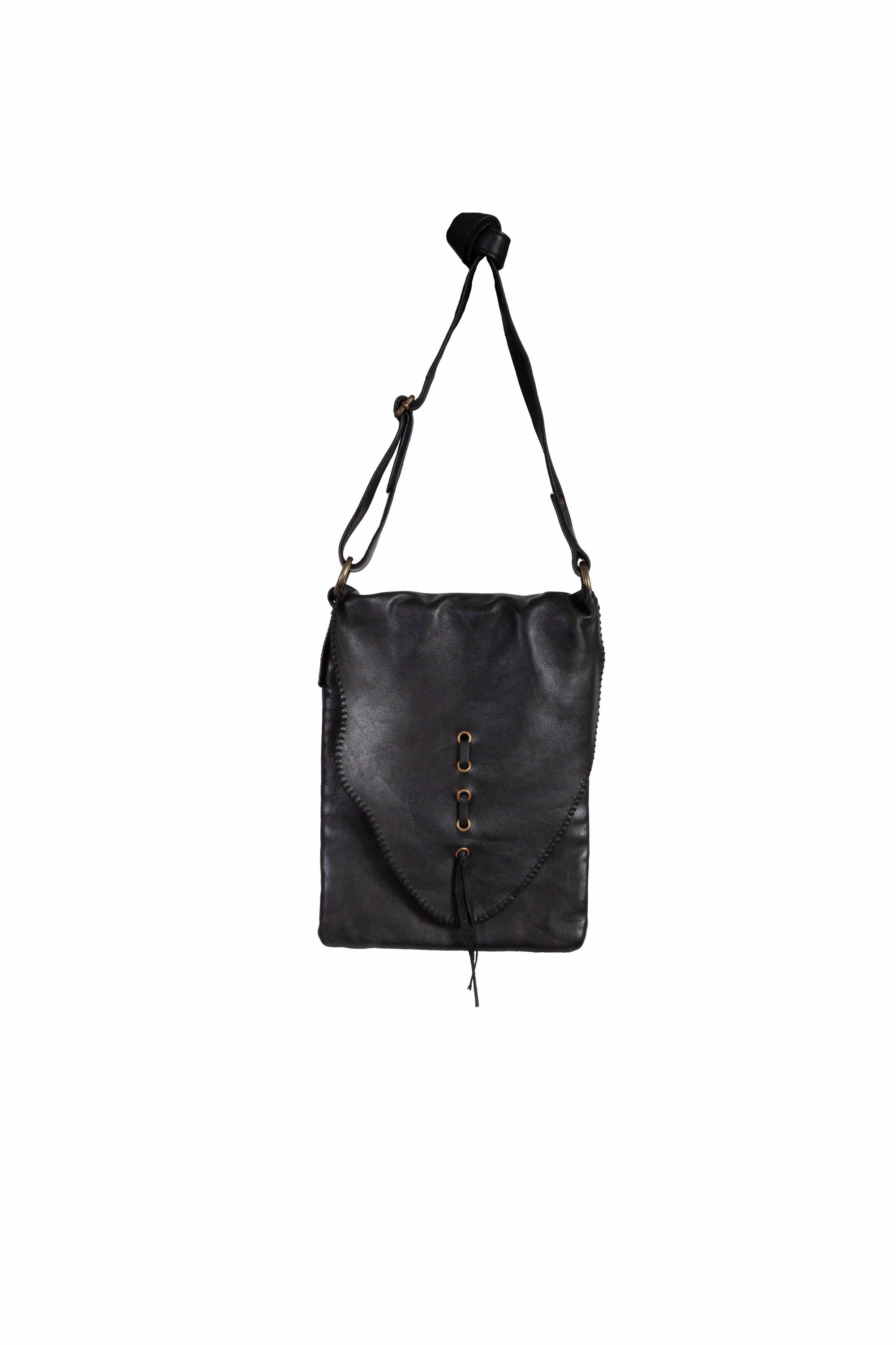 Whip Stitch Black Handbag - B185-BLK