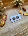 Small Sterling Silver Concho Earrings with Kingman Turquoise – Made in the USA