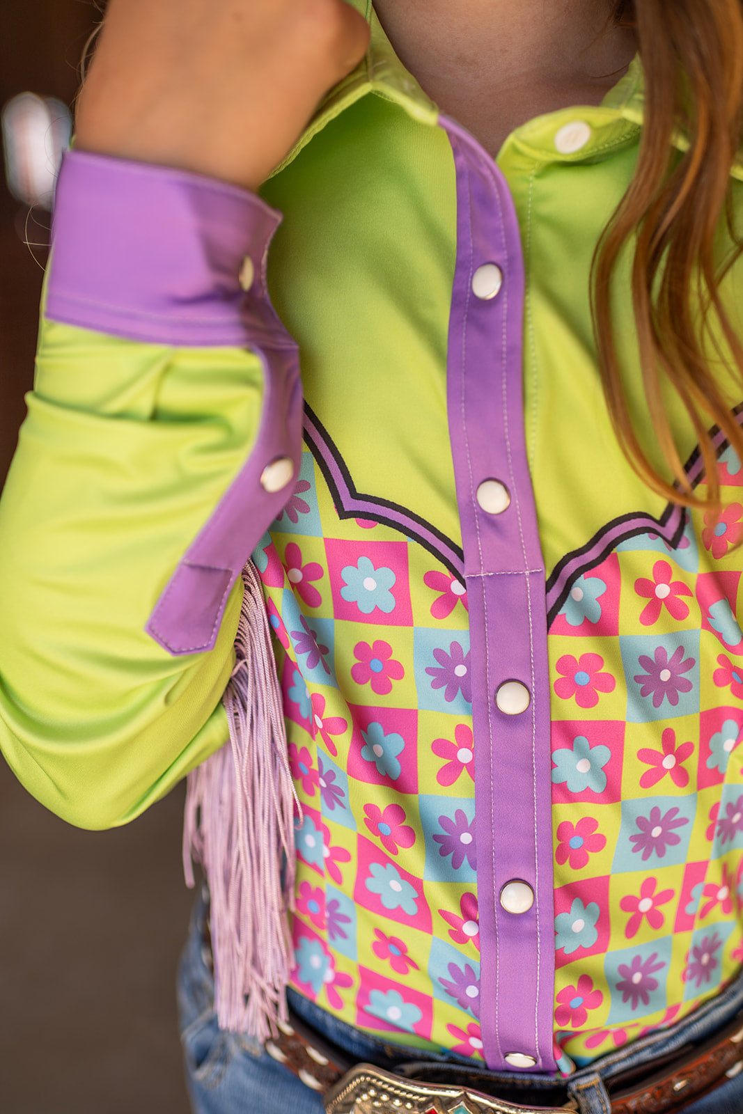 *YOUTH* DAISY DAYS PERFORMANCE RODEO SHIRT