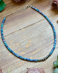 Sterling Silver Pearls choker and Purple Dolomite Heishi