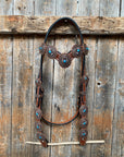 Medium Oil Navajo Style Copper Turquoise Browband & Breastcollar Tack Set 