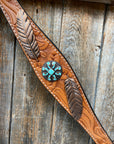 Light Oil V Brow Turquoise and Copper Browband & Breastcollar Tack Set 