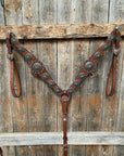 Medium Oil Copper Turquoise Browband Tack Set  