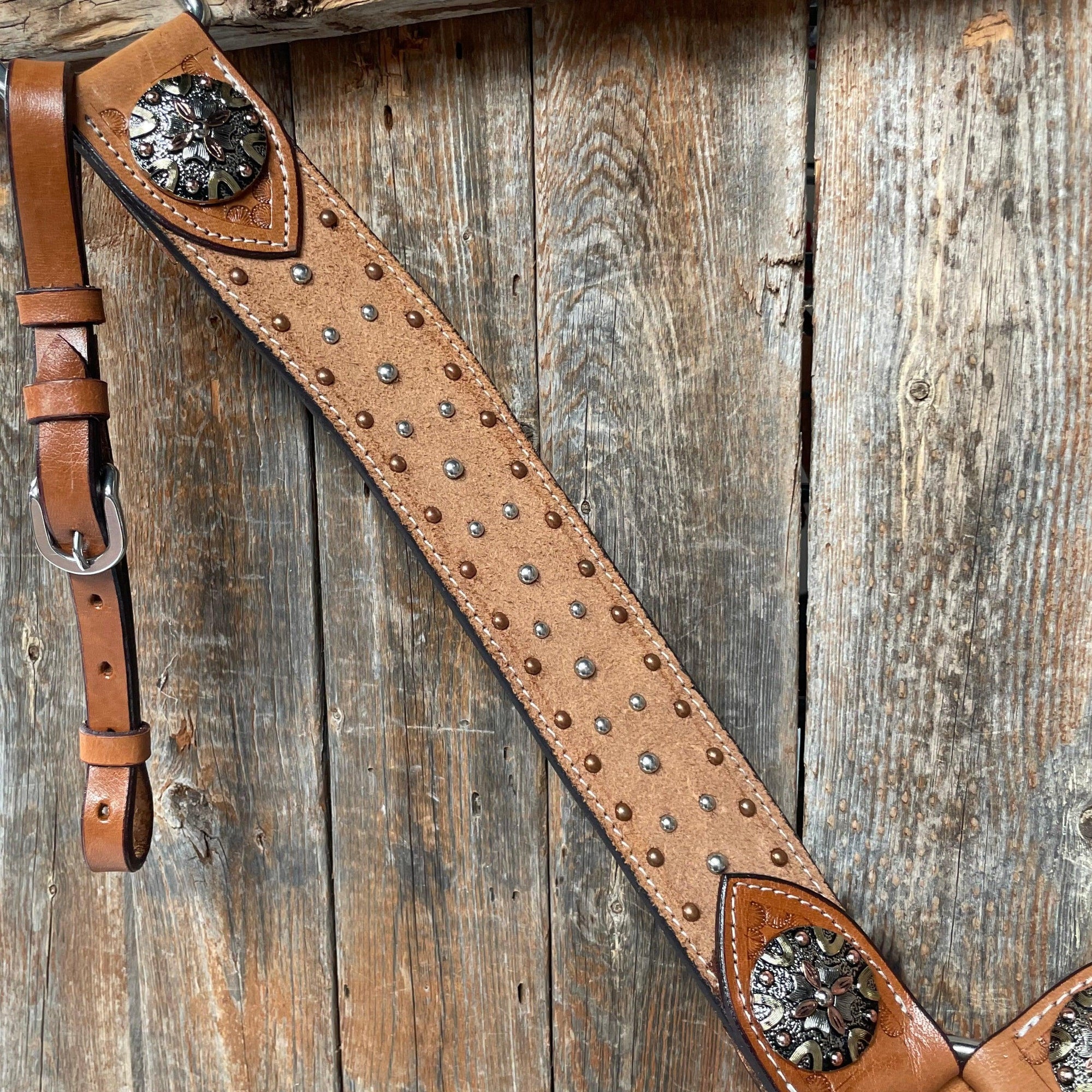 Ranchy Roughout Browband &amp; Breastcollar Tack Set 
