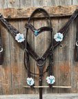 Dark Oil Steer Head Browband Tack Set  