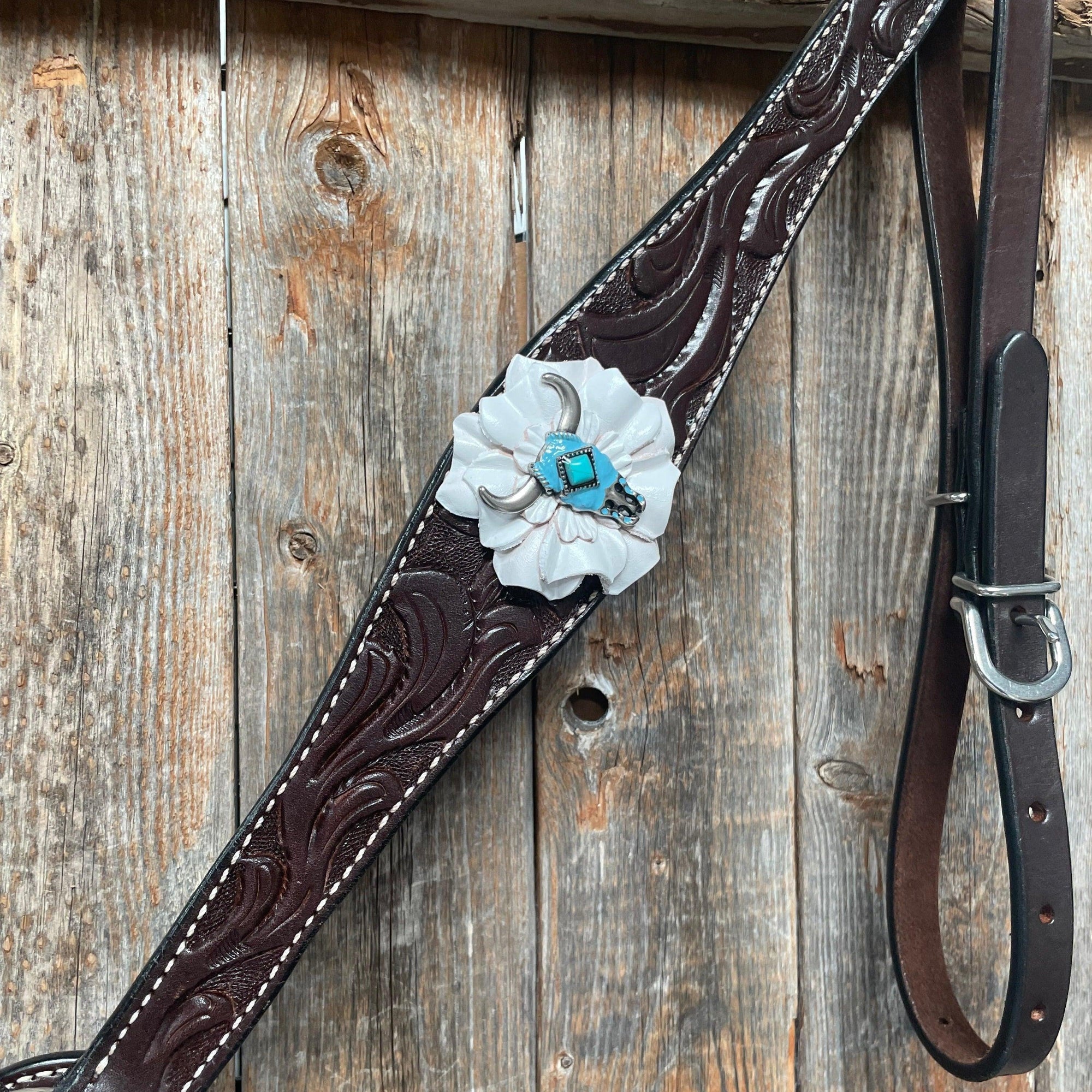 Dark Oil Steer Head Browband Tack Set  