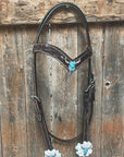 Dark Oil Steer Head Browband Tack Set  