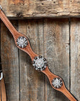 Light Oil Basketweave Clear Browband/One Ear Tack Set  