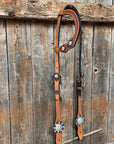 Light Oil Basketweave Clear Browband/One Ear Tack Set  