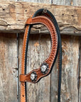 Light Oil Basketweave Clear Browband/One Ear Tack Set  