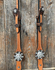 Light Oil Basketweave Clear Browband/One Ear Tack Set  