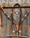 Light Oil Basketweave Clear Browband/One Ear Tack Set  
