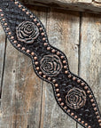 Copper Dot Honeycomb Rose Browband / One Ear Tack Set 