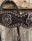 Copper Dot Honeycomb Rose Browband / One Ear Tack Set 