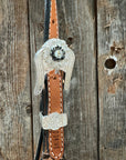 Floral Whipstitch Black and Red Browband / One Ear - Triangle / Gladiator Breastcollar Tack Set 