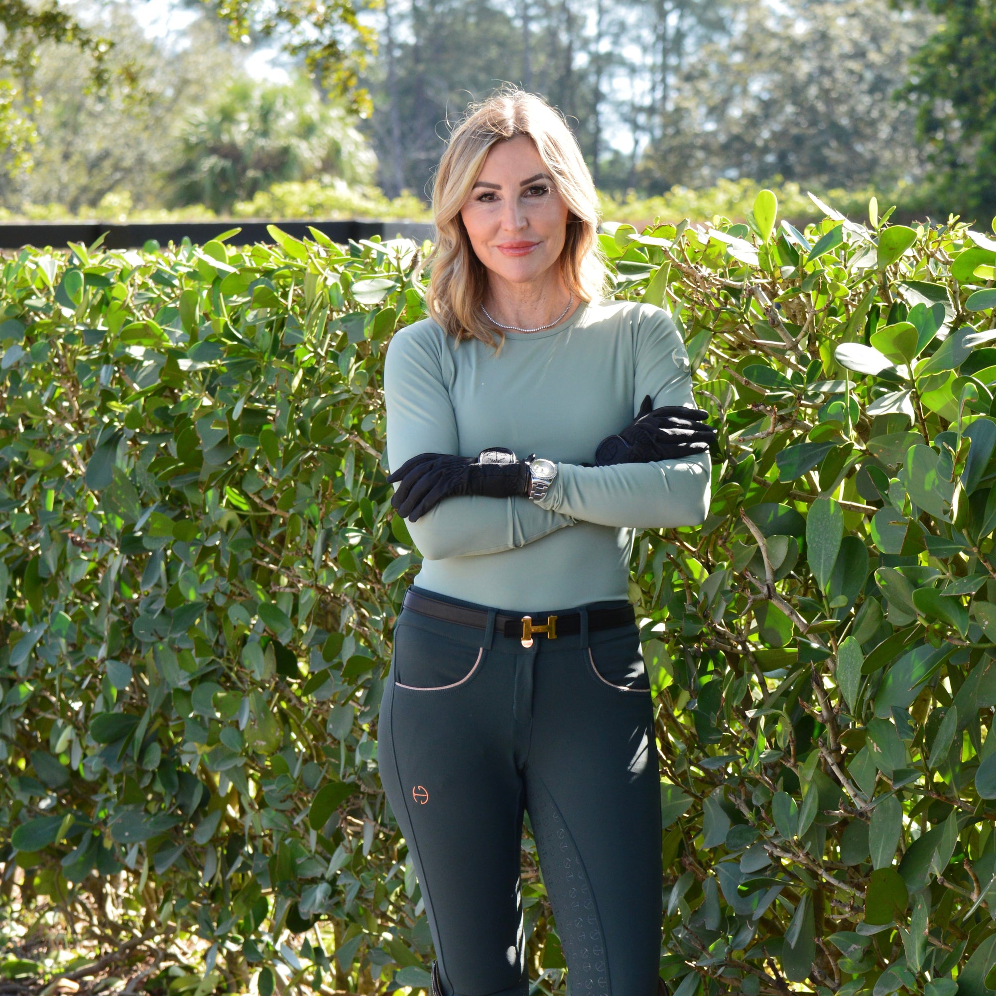 Evolution Full Seat Breeches - Spruce &amp; Rose Gold