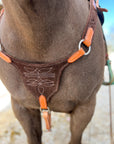 Chocolate Suede Bootstitch Breast Collar