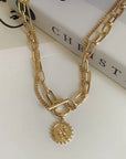 Vintage Coin Pendant Chain Necklace