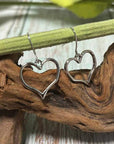 Silvery Heart Shape Hook Drop Earrings