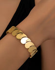 Gold Water Drop Patched Plated Titanium Steel Bangle