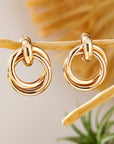 Gold Circles Stud Earrings