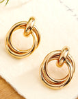 Gold Circles Stud Earrings