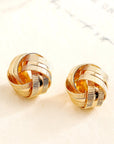 Gold Textured Knot Stud Earrings
