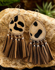 Boho Leopard Tasseled Hook Earrings