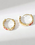 Red Heart Shape Small Hook Earrings