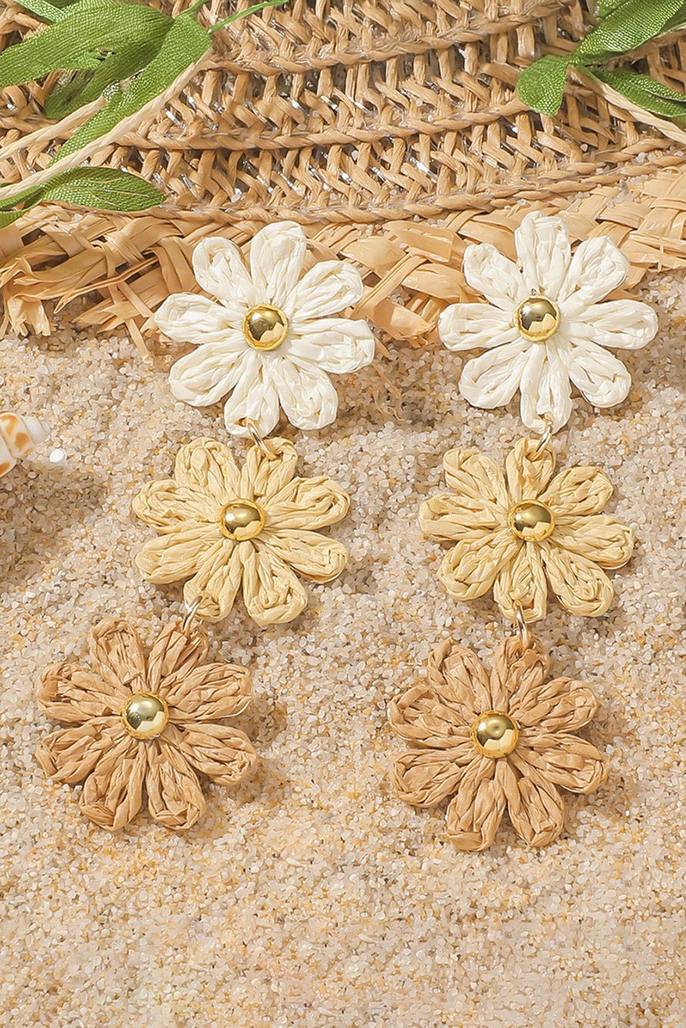 Crochet Flowers Stud Dangle Earrings