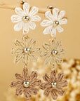 Crochet Flowers Stud Dangle Earrings