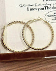 Gold Twisted Large Hoop Earrings