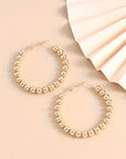 Gold Beads Hoop Earrings