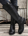 Josie Zipper Knee High Low Heel Boots