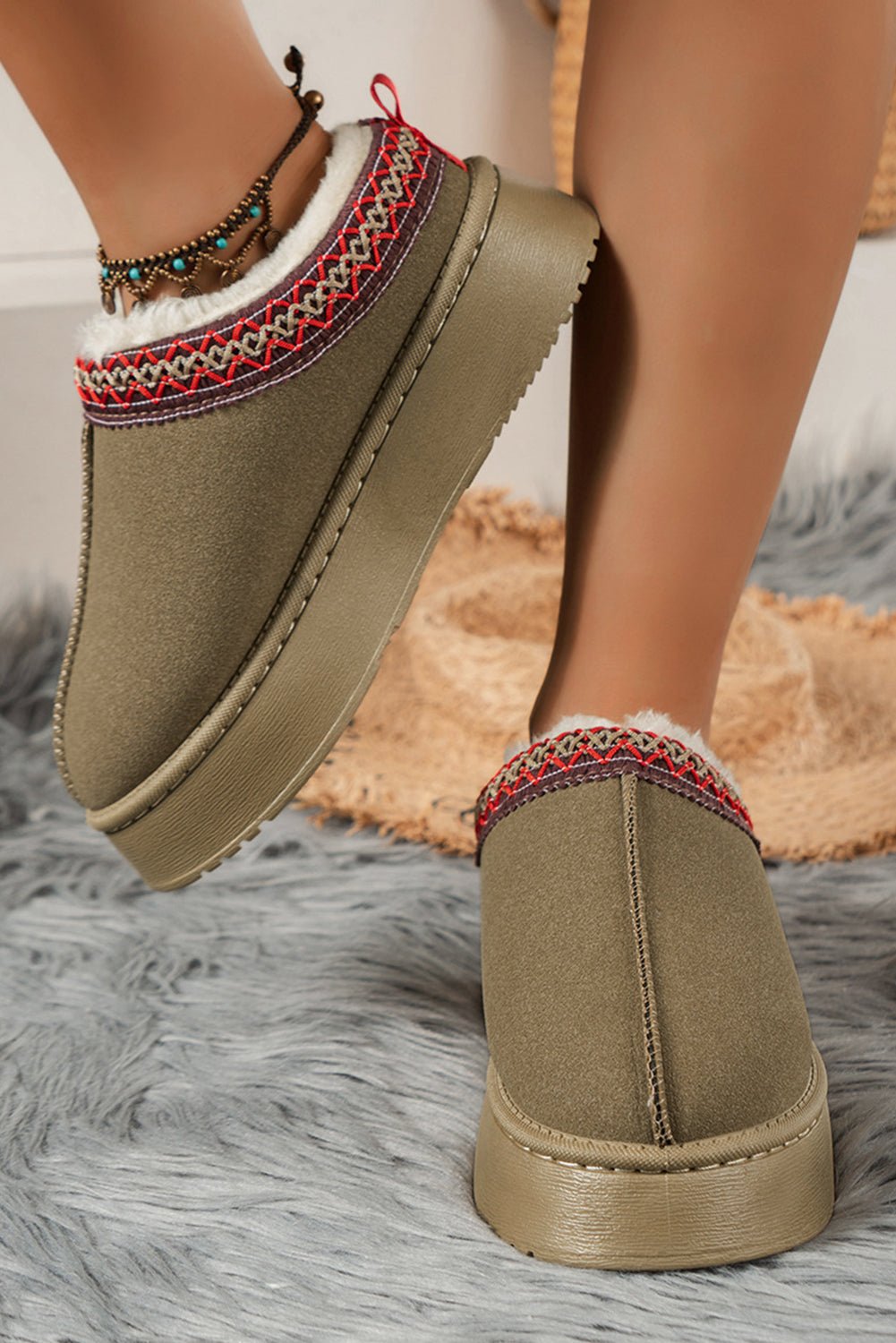 Jade Suede Plush Lined Snow Boots