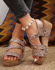 Vintage Floral Hollowed Platform Sandals