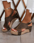 Eleanor Studded Cut Out Wedge Sandals