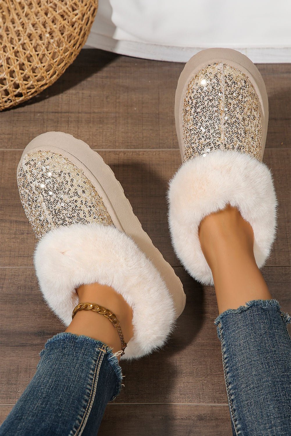 Lucia Sequin Thick Sole Snow Boots