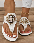 Metal Decor Thong Slippers