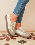 Avani Shimmer Star Patch Lace up Retro Flattie