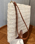 Estrella Straw Woven Wrist Strap Wristlet