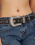 Black Rhinestone Buckle Belt