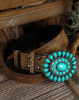 Western Turquoise Decor Retro Wide Belt
