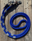 Cobalt Nylon Barrel Racing Reins with Rhinestones 