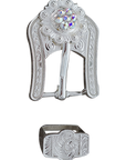 Bright Silver AB Crystal Conchos - Sizes from 1"- 3" and Buckles